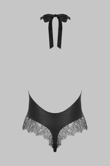 Thong body with american collar - Rendez-Vous | Black