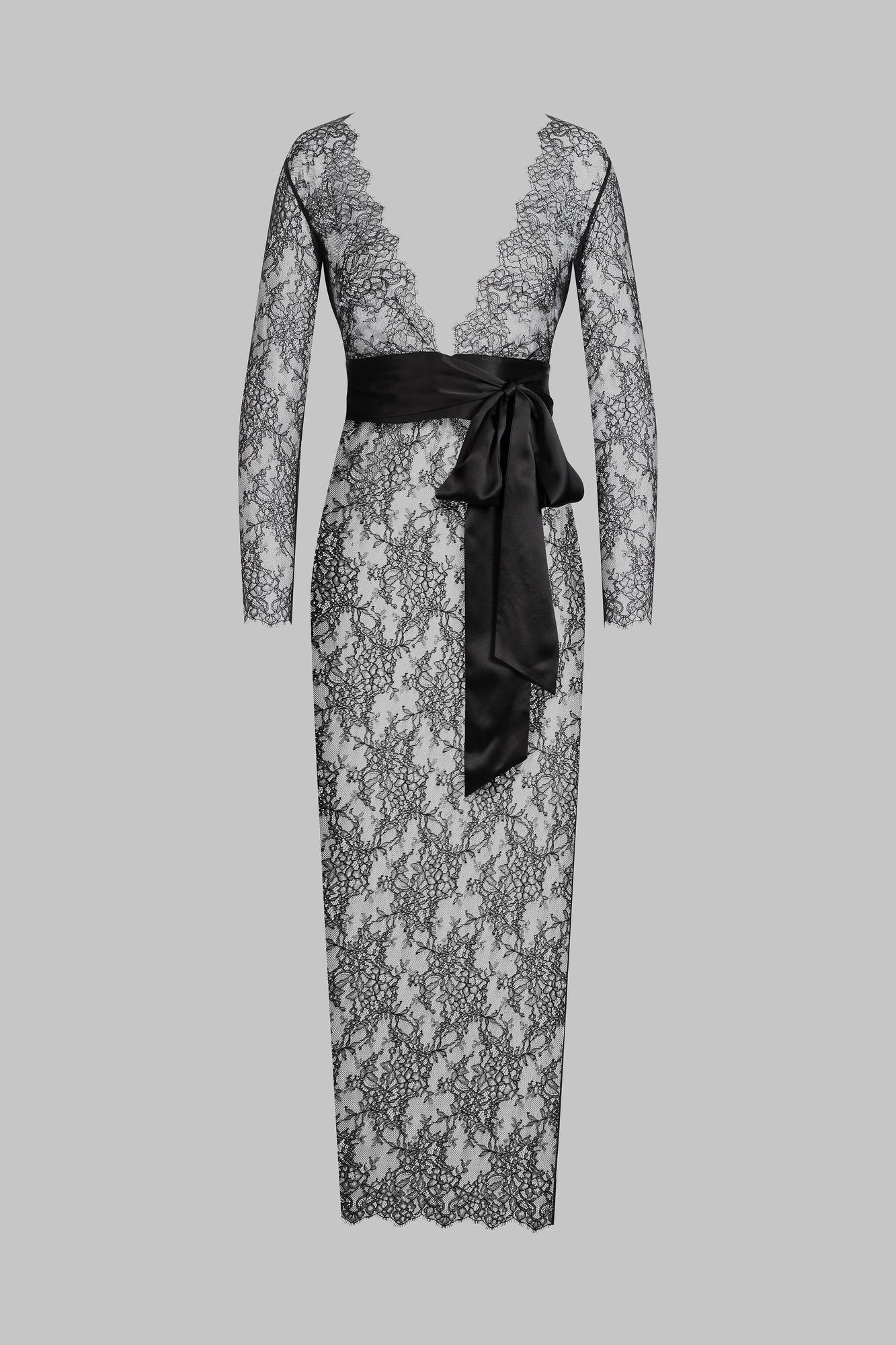 Wrap Over Long Dress - Rendez-Vous Private | Black