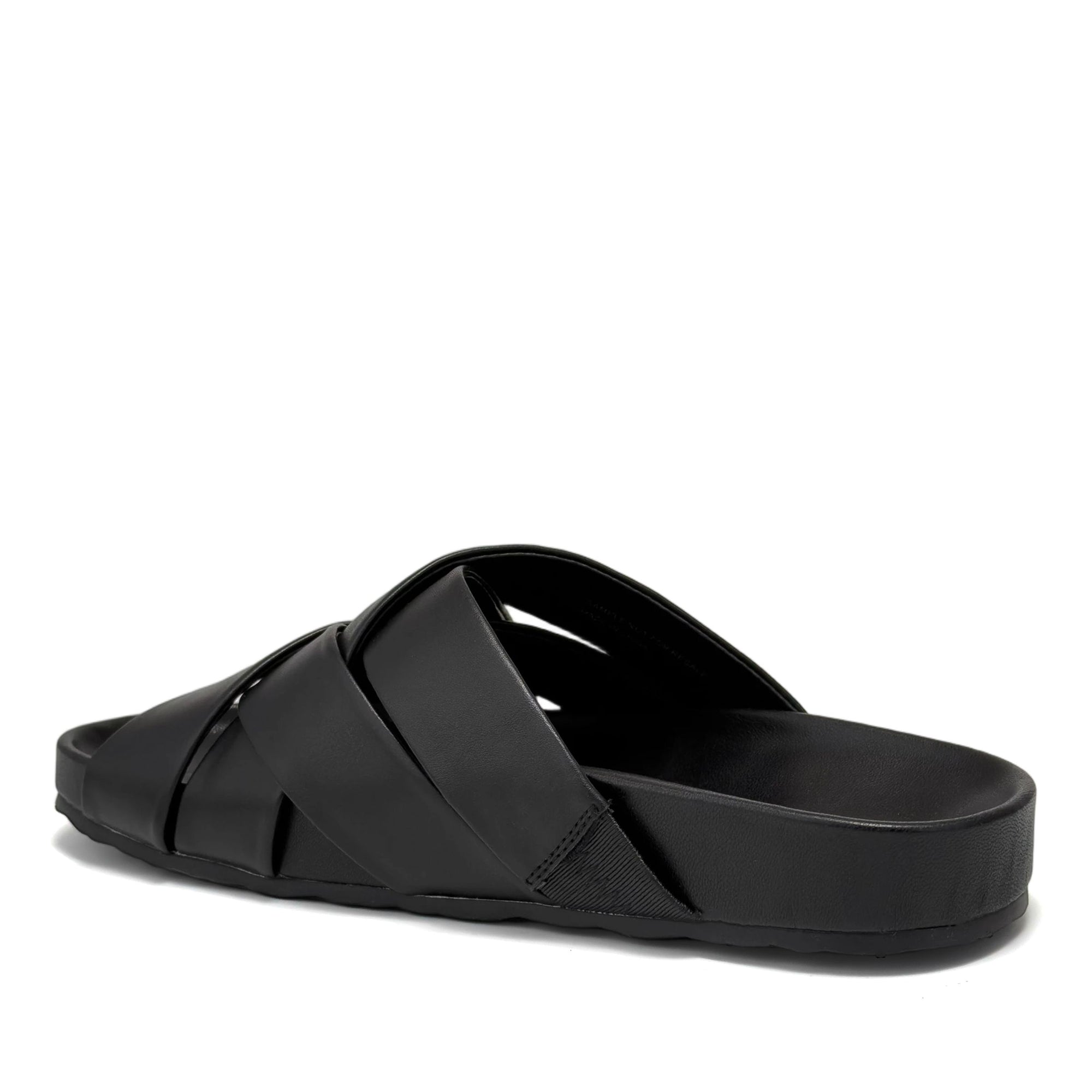 Lecco Sandal Footbed | Black Faux Nappa