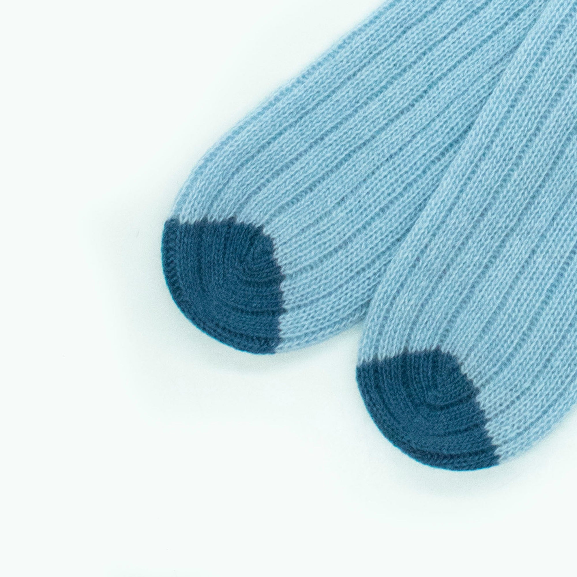 Cashmere Ribbed Socks With Contrast Color | Blue