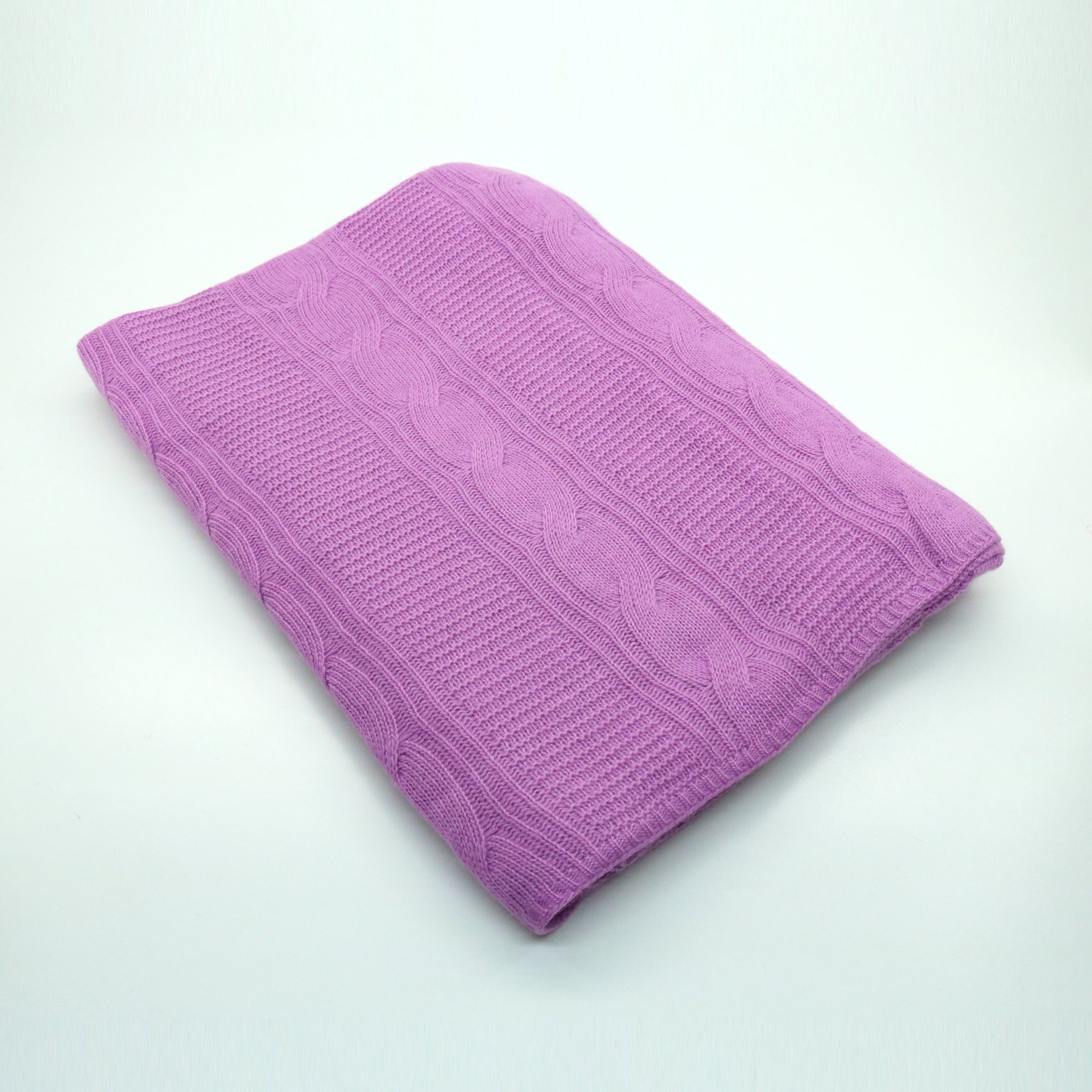 Unisex | Bed Throw In Cable Design | Bright Lilac