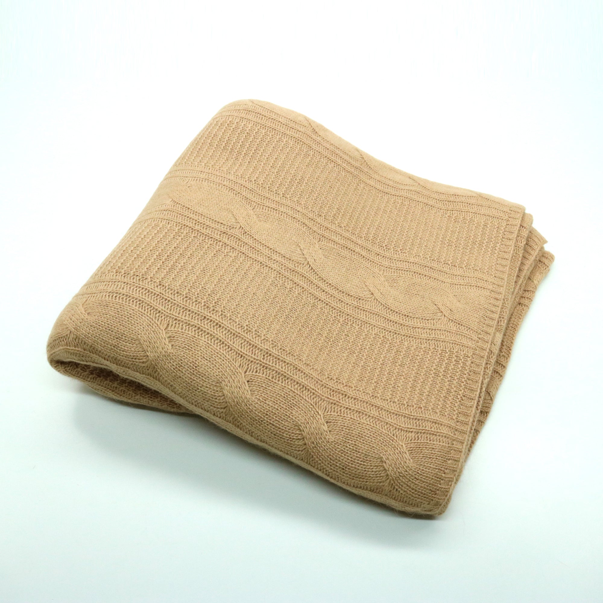 Unisex | Bed Throw In Cable Design | Camel