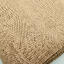 Unisex | Bed Throw In Cable Design | Camel