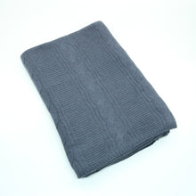 Unisex | Bed Throw In Cable Design | Dark Slate