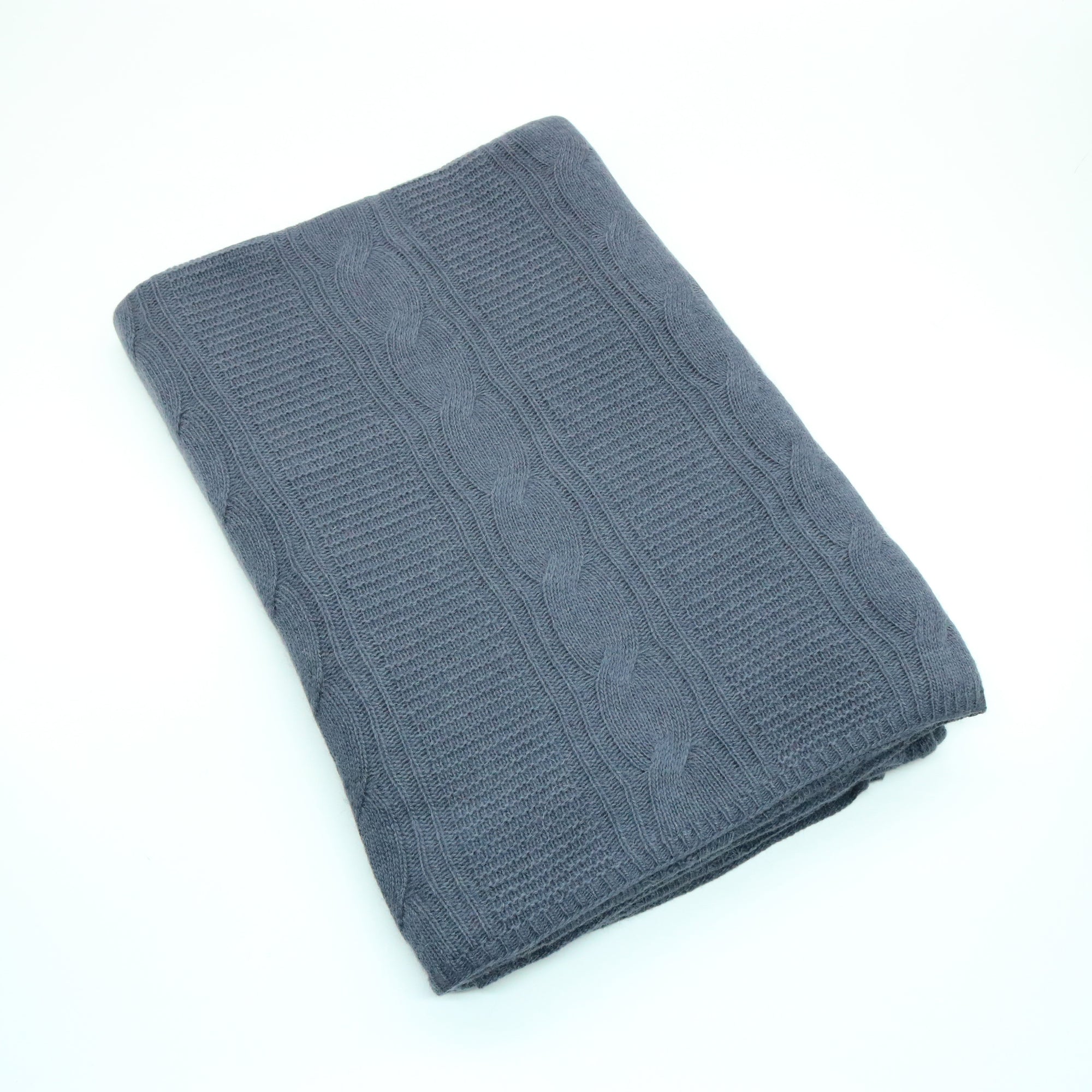 Unisex | Bed Throw In Cable Design | Dark Slate