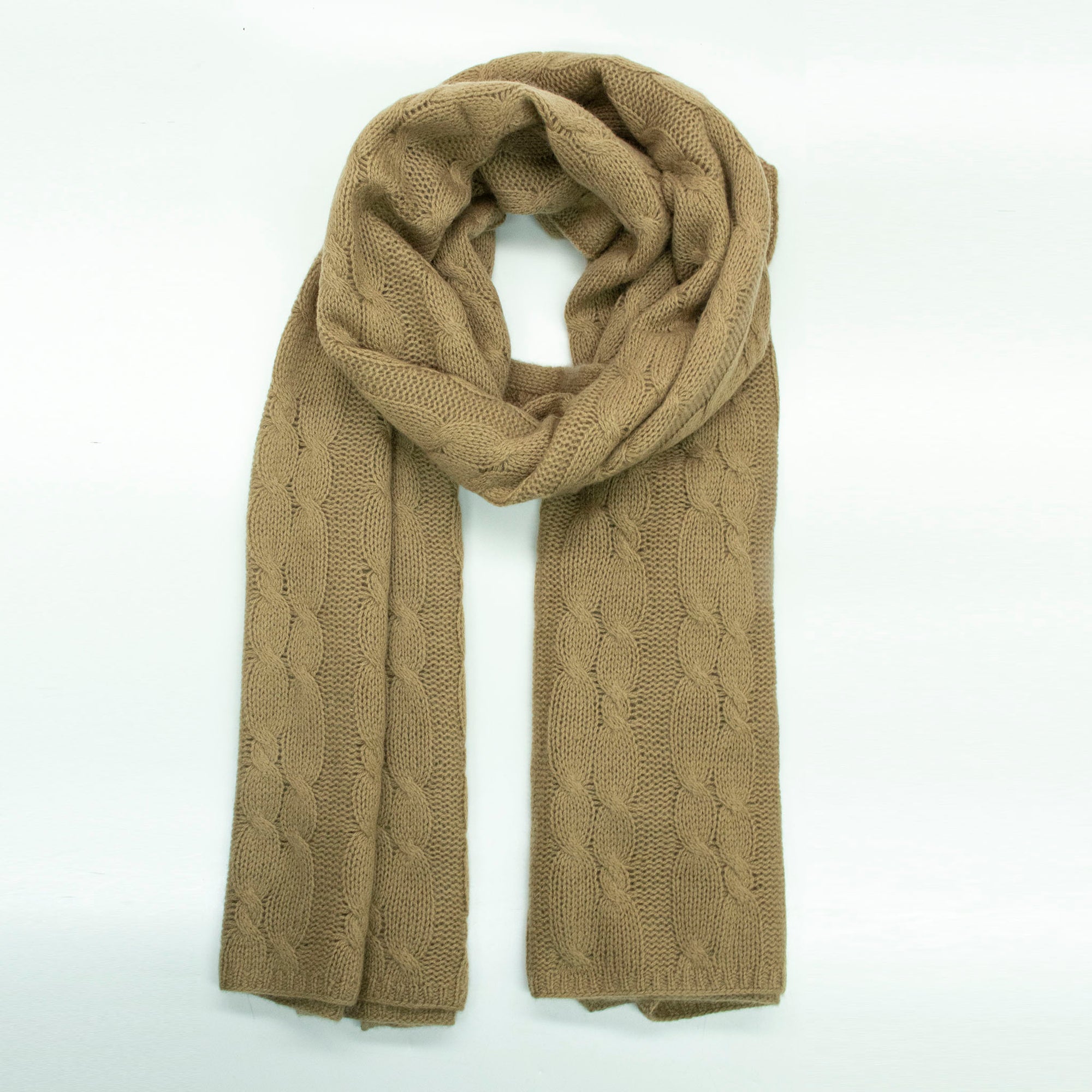 Womens | Cashmere Wrap with Cables | Incense