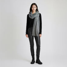 Womens | Cashmere Wrap with Cables | Light Grey