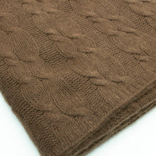 Womens | Cashmere Wrap with Cables | Marron Glace
