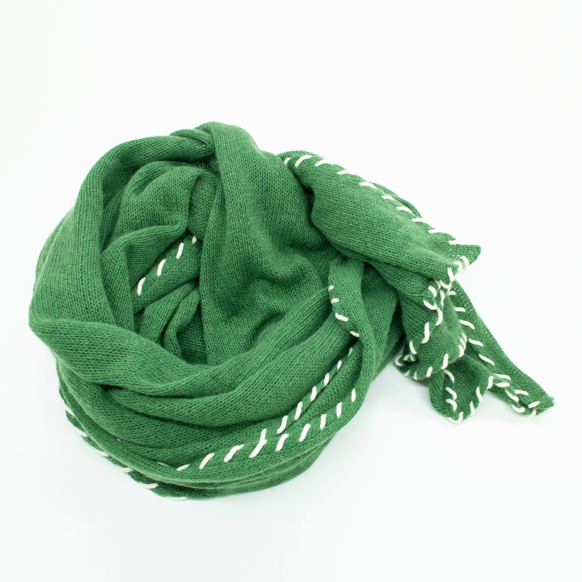 Womens | Wrap with Contrast Whipstitch | Meadow Green