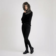 Womens | Cashmere Hood with Fur | Medium Grey