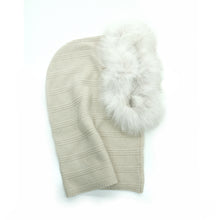 Womens | Cashmere Hood with Fur | Yogi Ivory