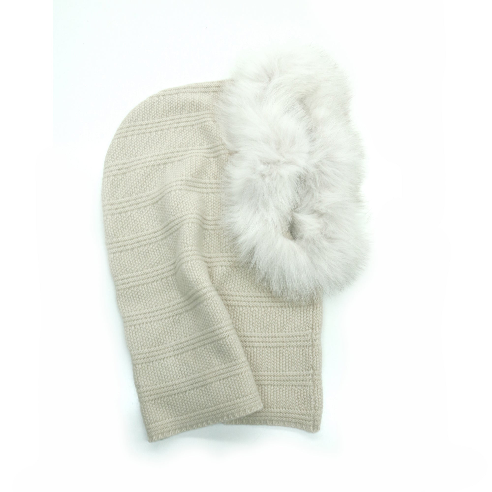 Womens | Cashmere Hood with Fur | Yogi Ivory