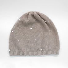 Womens | Cashmere Beanie with Pearls And Crystals | Herrings