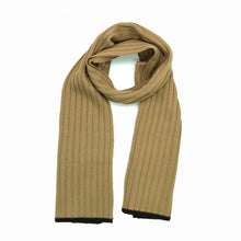 Unisex | Merino Ribbed Scarf | Camel/Espresso