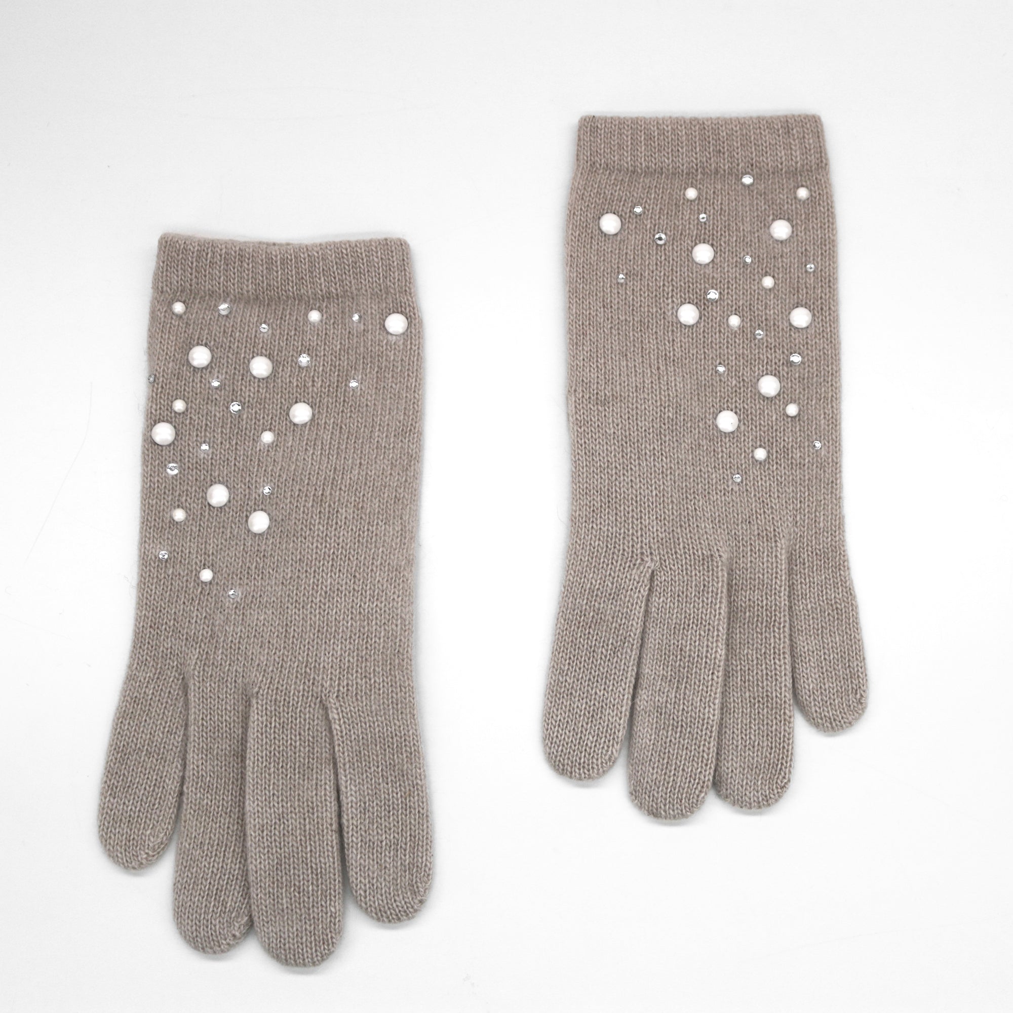 Womens | Cashmere Gloves with Pearls And Crystals | Herrings