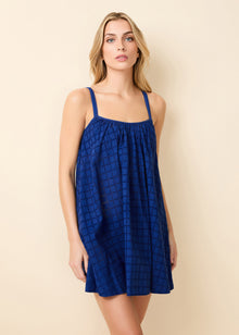 Lindsay Dress Grid Eyelet Maritime Navy - Solid & Striped