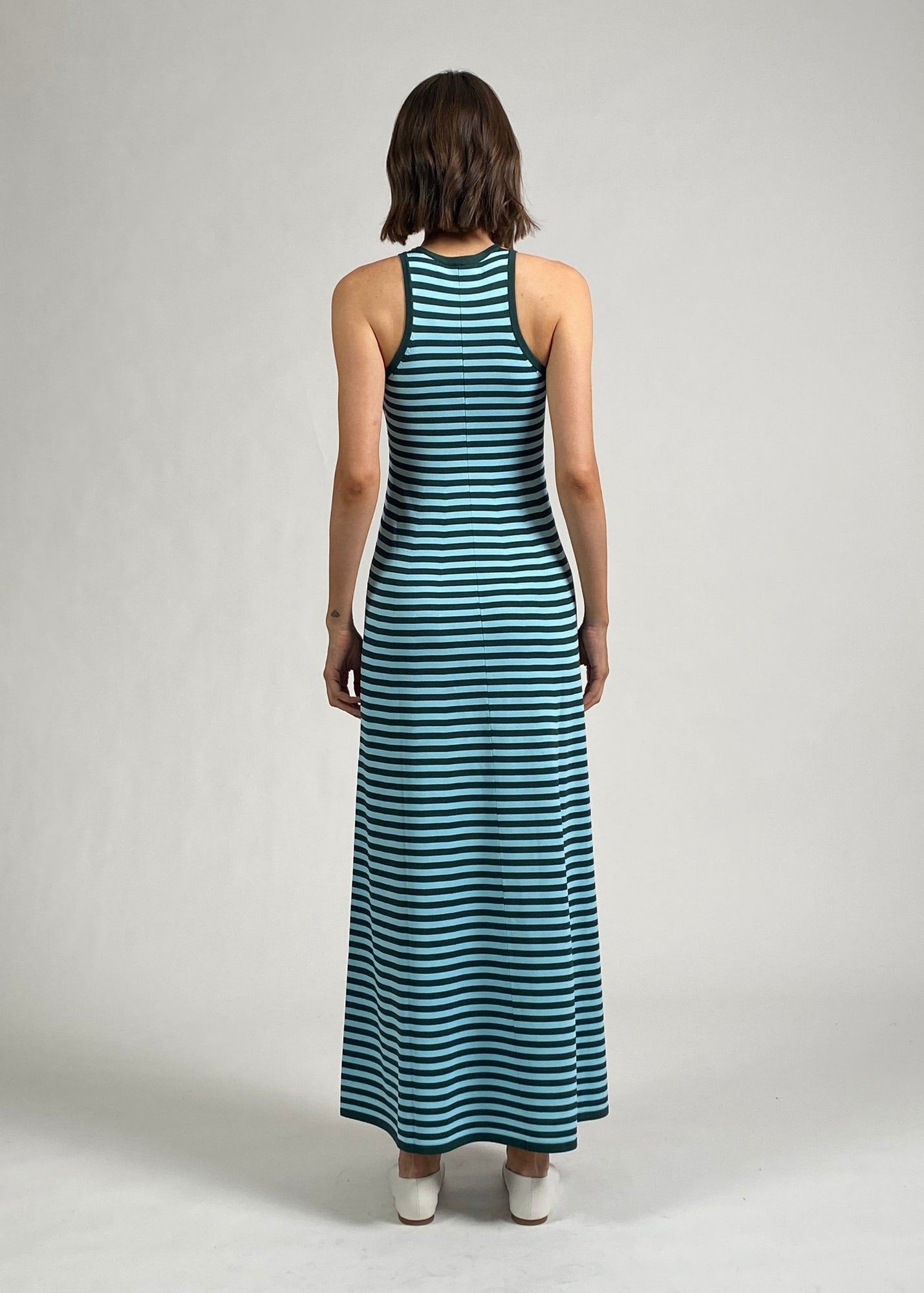 Womens | Oria Dress | Rugby Stripe (Marmalade/Evergreen/Sky)