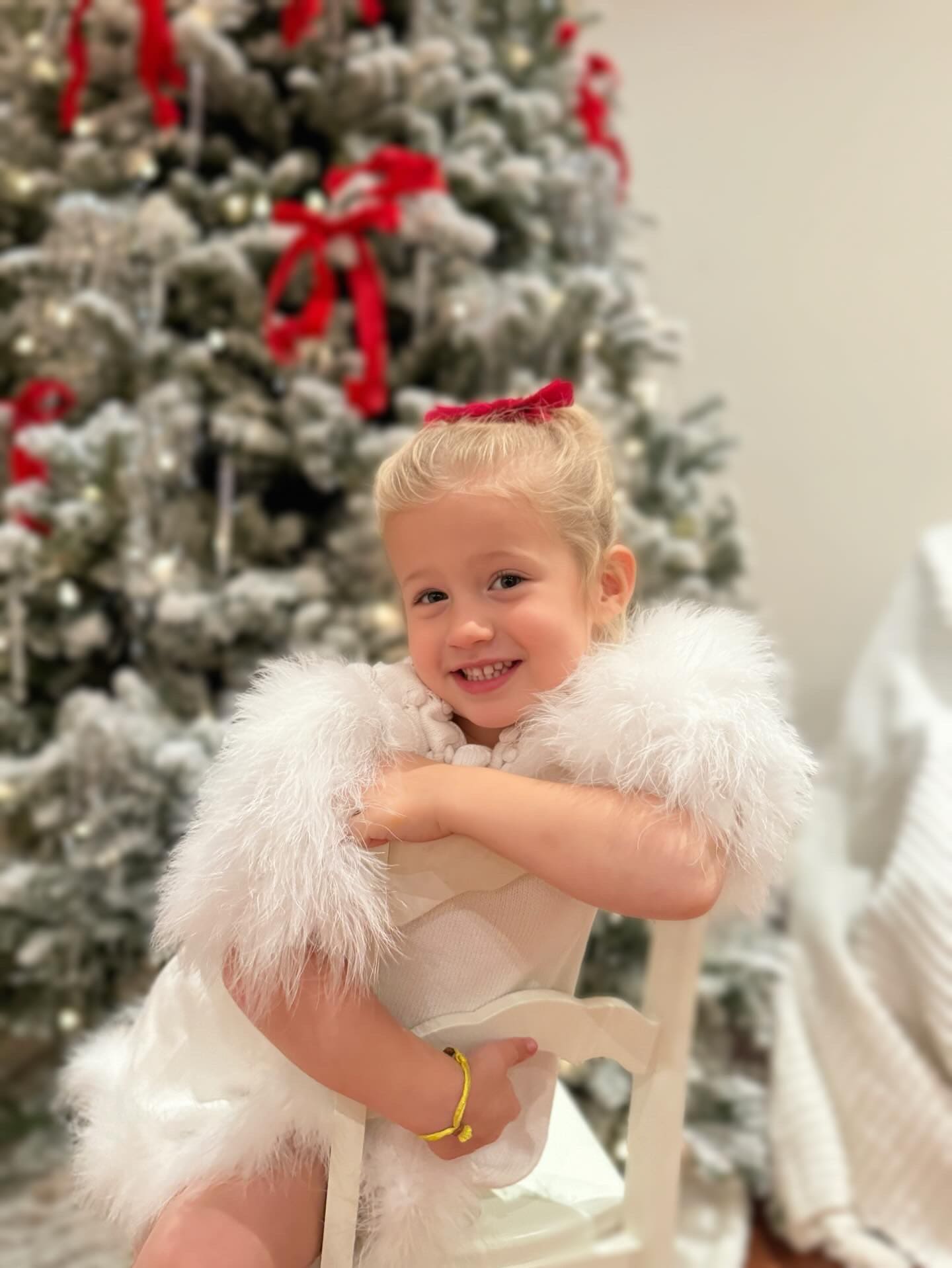 Ella Knit White Feather Dress - Petite Maison Kids