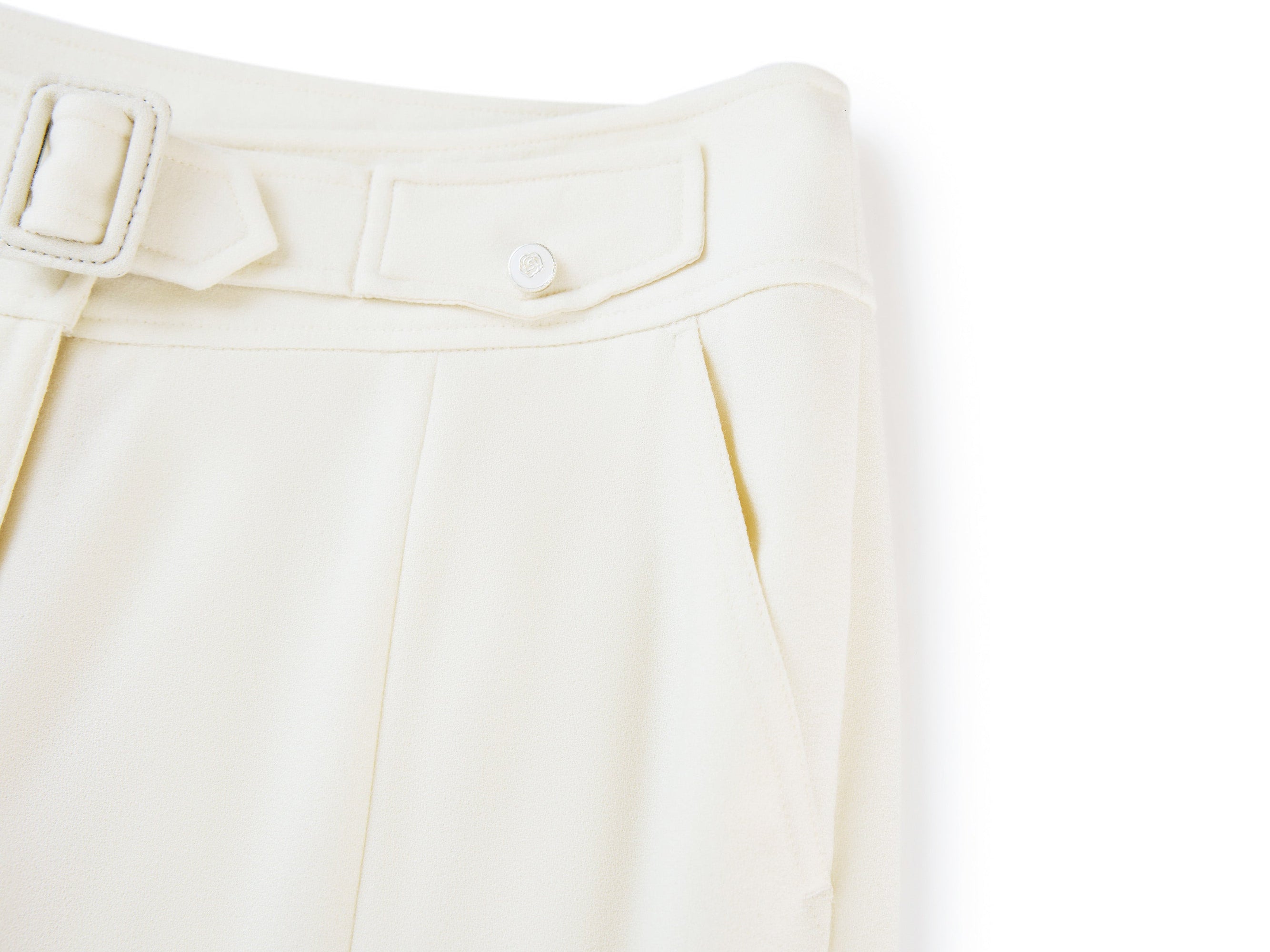 High-Waisted Wide-Leg Trouser | White