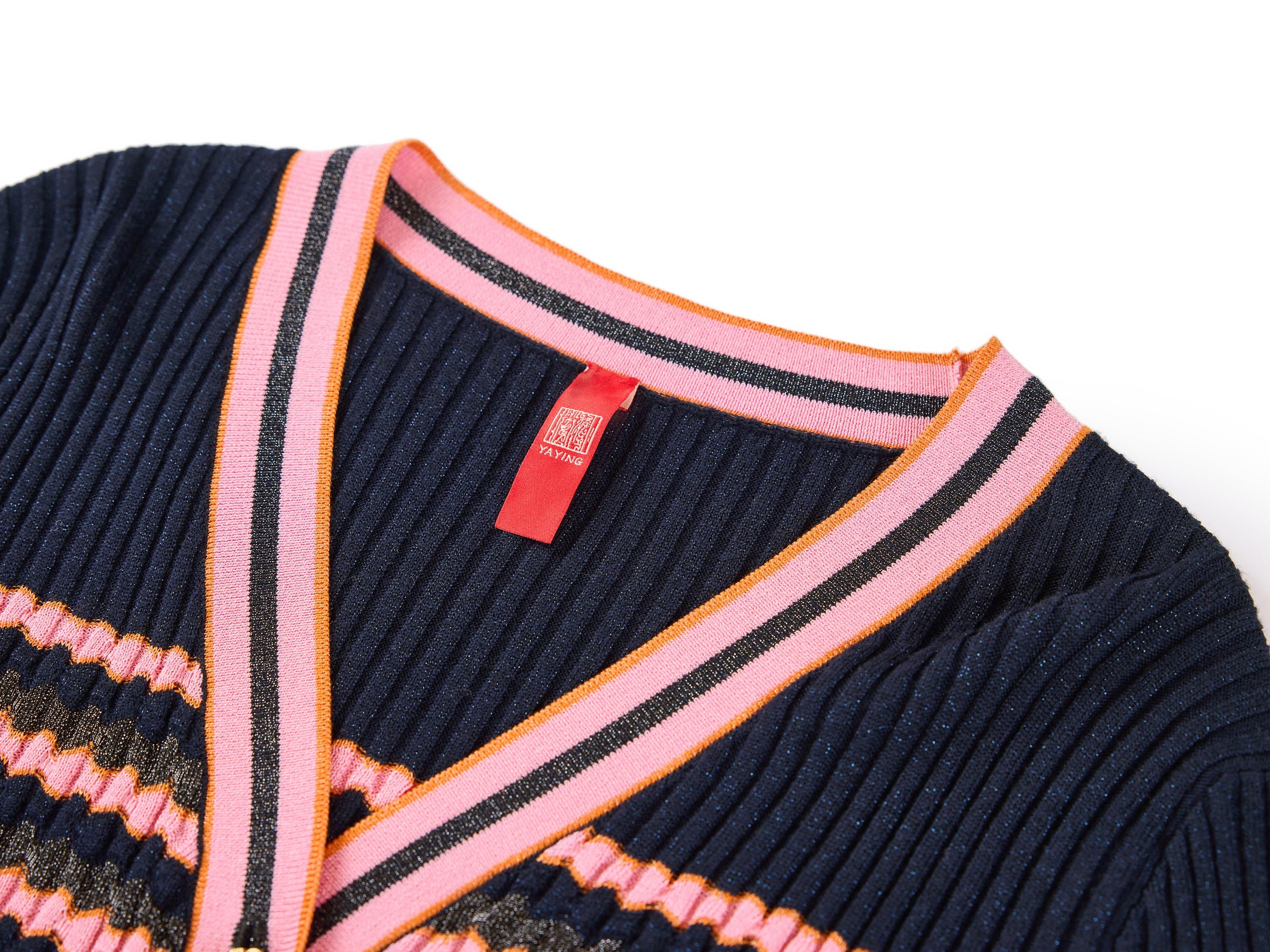 Striped Knit Cardigan | Pink