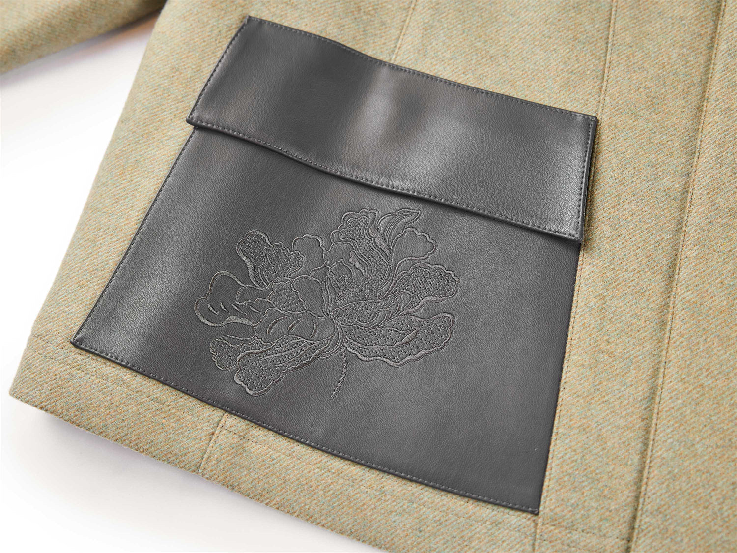 Classic Short Hooded Embroidered Jacket | Green