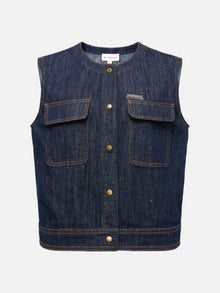 Designer Denim Vest | Navy
