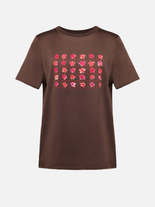 Silk Cooling Short-Sleeve Top | Brown