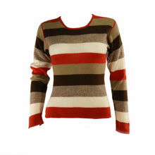 Womens | Cashmere Sweater In Multi Stripes | Brown Combo
