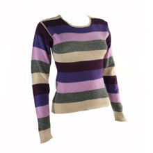 Womens | Cashmere Sweater In Multi Stripes | Pink Combo