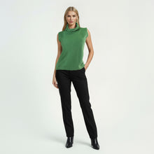 Womens | Cashmere Sleeveless Turtleneck Sweater | Garden Green