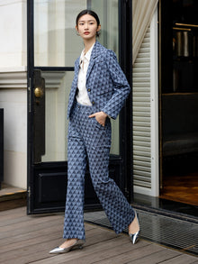 Retro Flared Pants | Blue