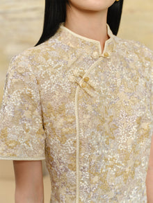 National Style Qipao Dress | Beige