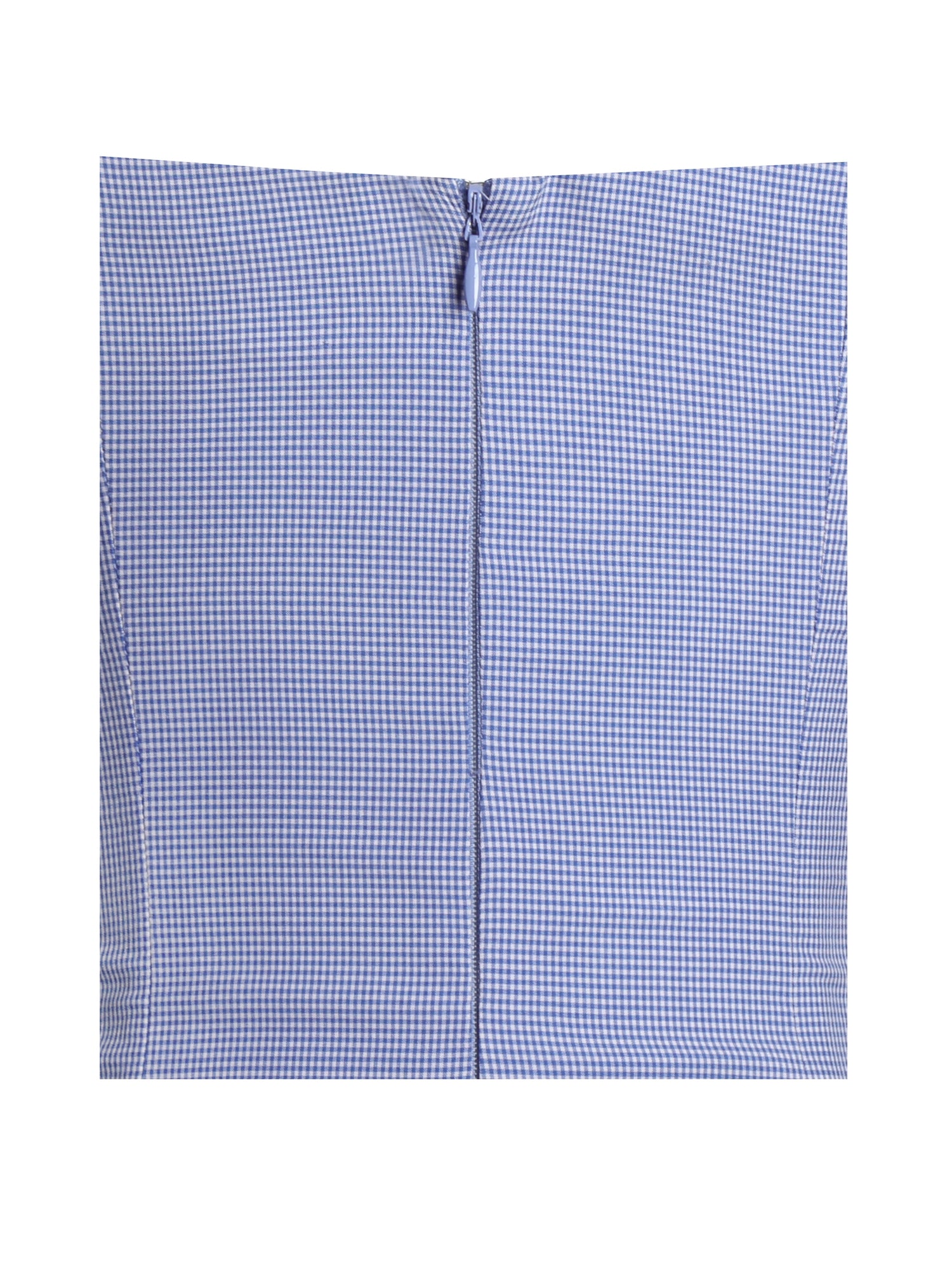 Sablee Checkered Puffy Off Shoulder Trim Bubble Hem Mini Dress | Blue Checkered