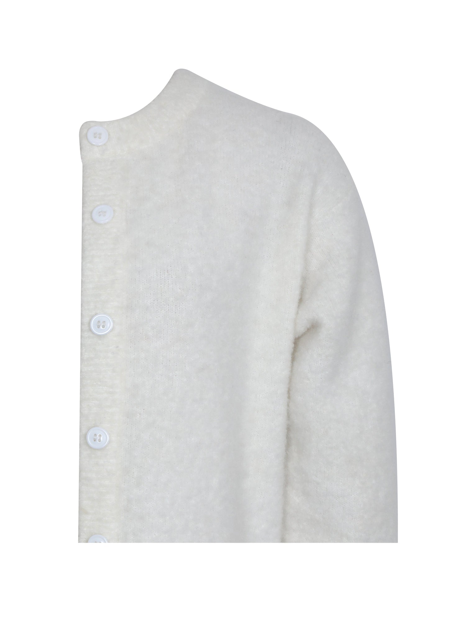 Orla Wool-Blend Ribbed Knit Cardigan | White