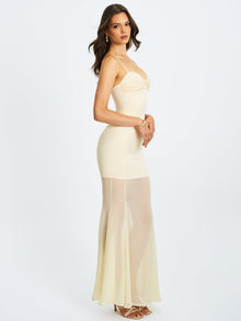 Zayne Ruch Breast Chiffon Mermaid Maxi Dress | Butter Yellow