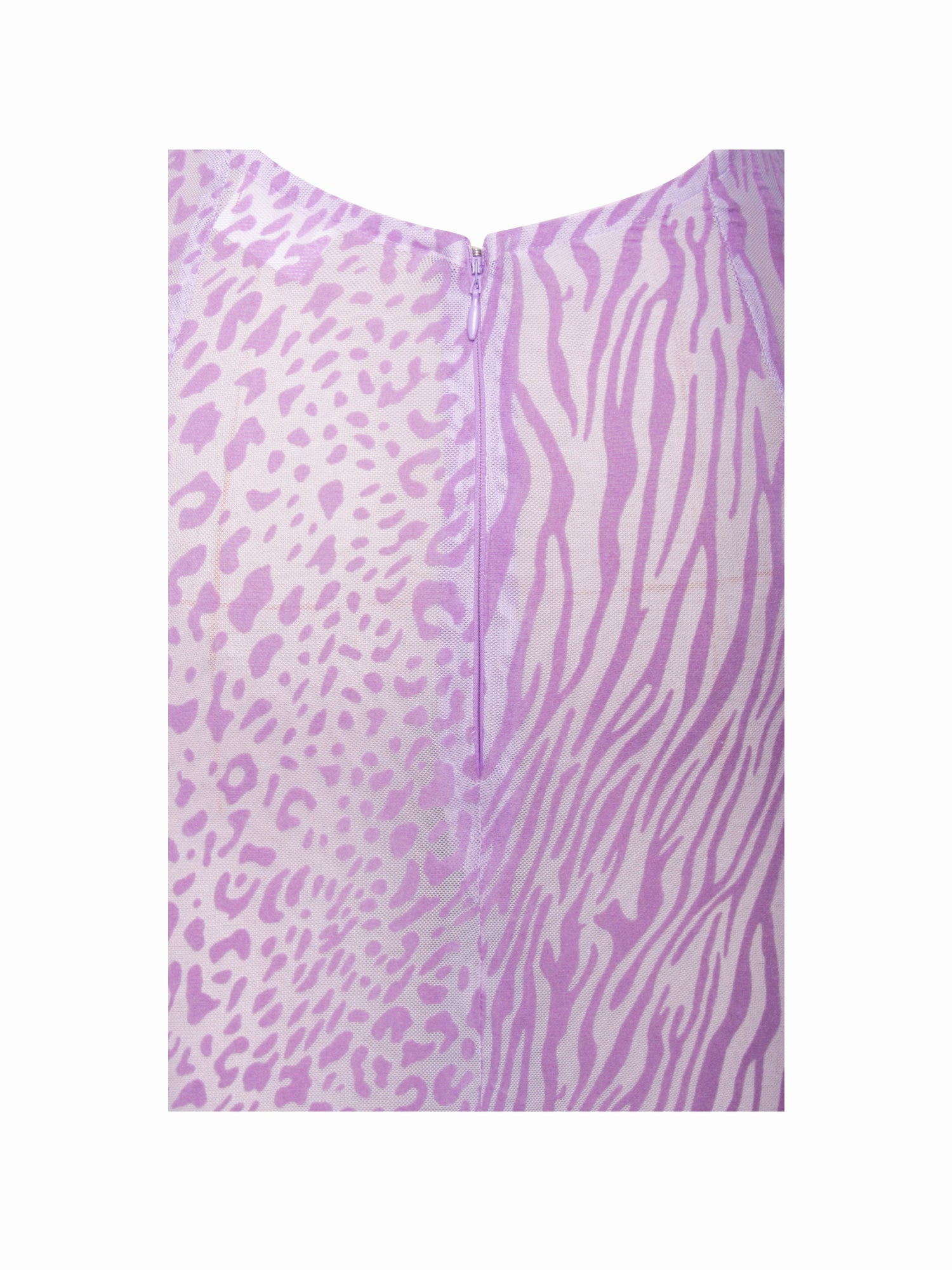 Olena Burnout Velvet Animal Print Mesh Halter Neck Maxi Dress | Purple