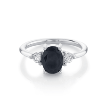 Women | Bewitched Black Onyx 3 Stone Ring | 14k White Gold