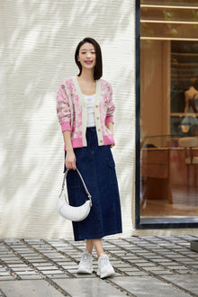 Straight Denim Skirt | Navy