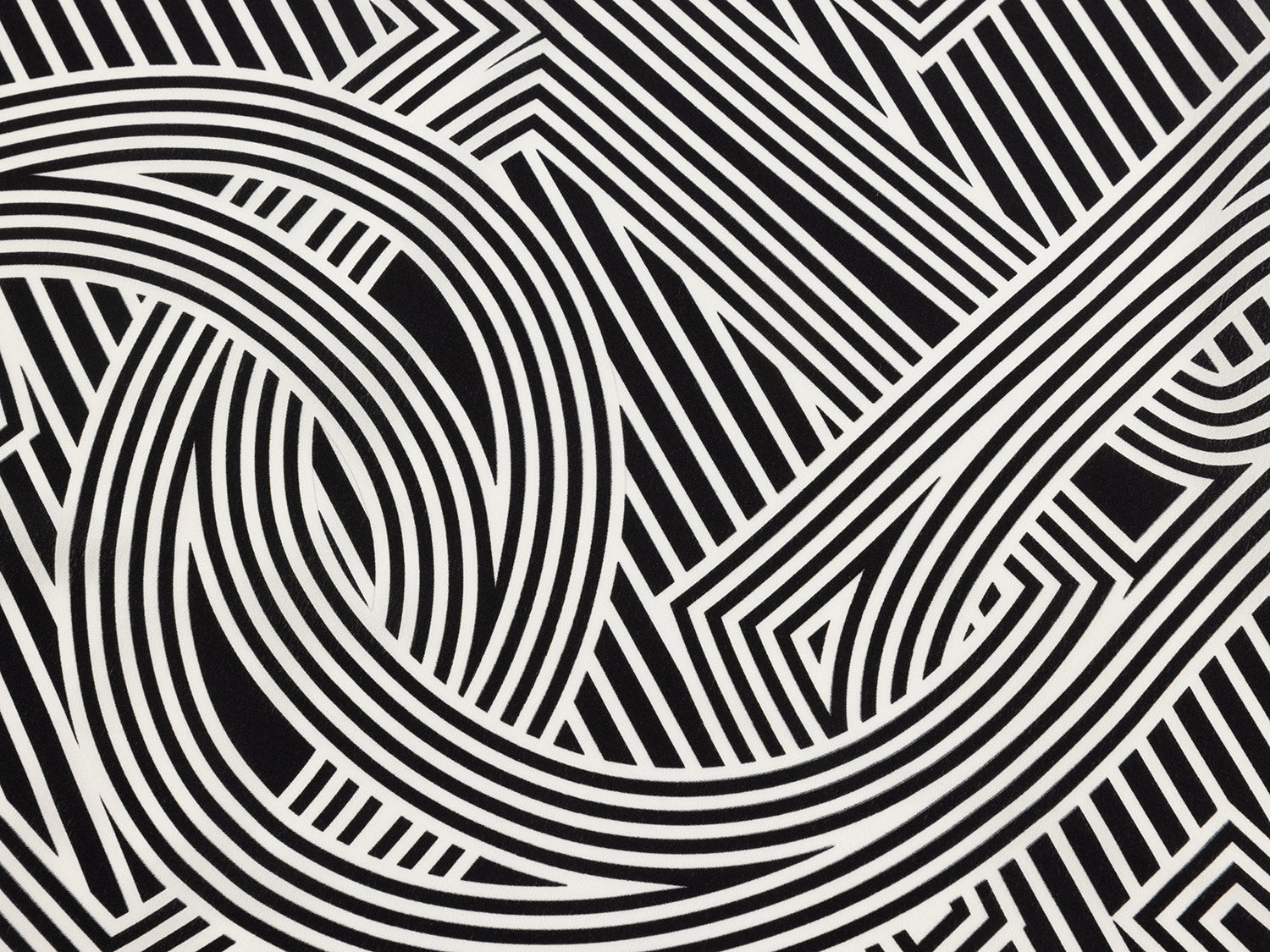 Silk Letter Print Scarf | Black/White