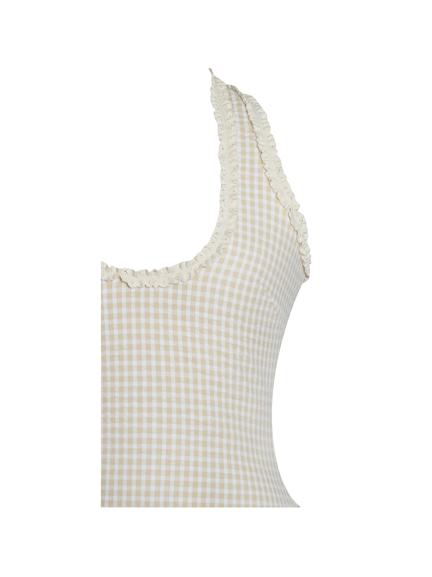 Idella U Neck Midi Dress | Yellow Gingham
