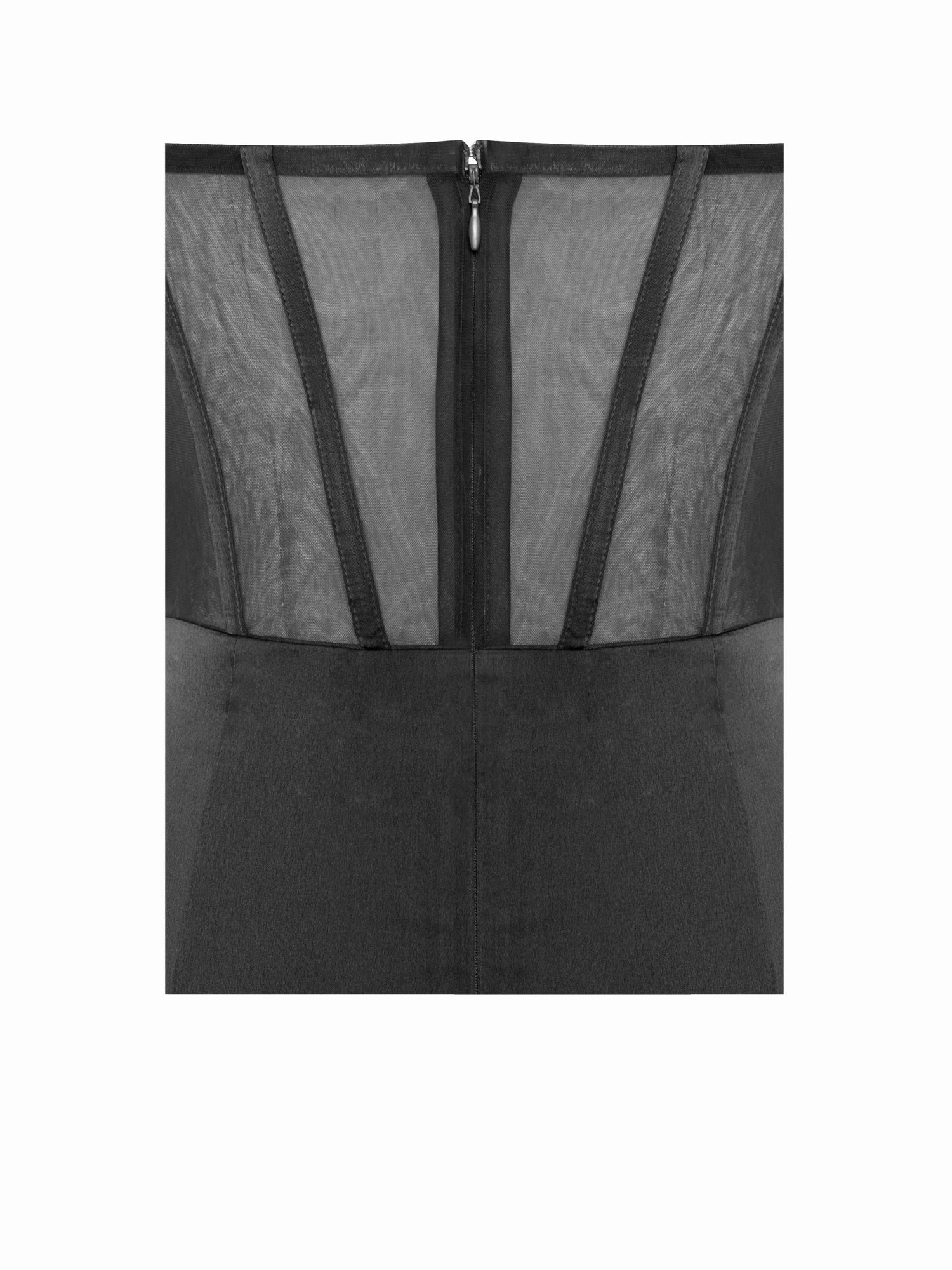 Talia Satin Lace Corset Maxi Dress | Black