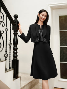 Wool Slim-Fit Dress | Black