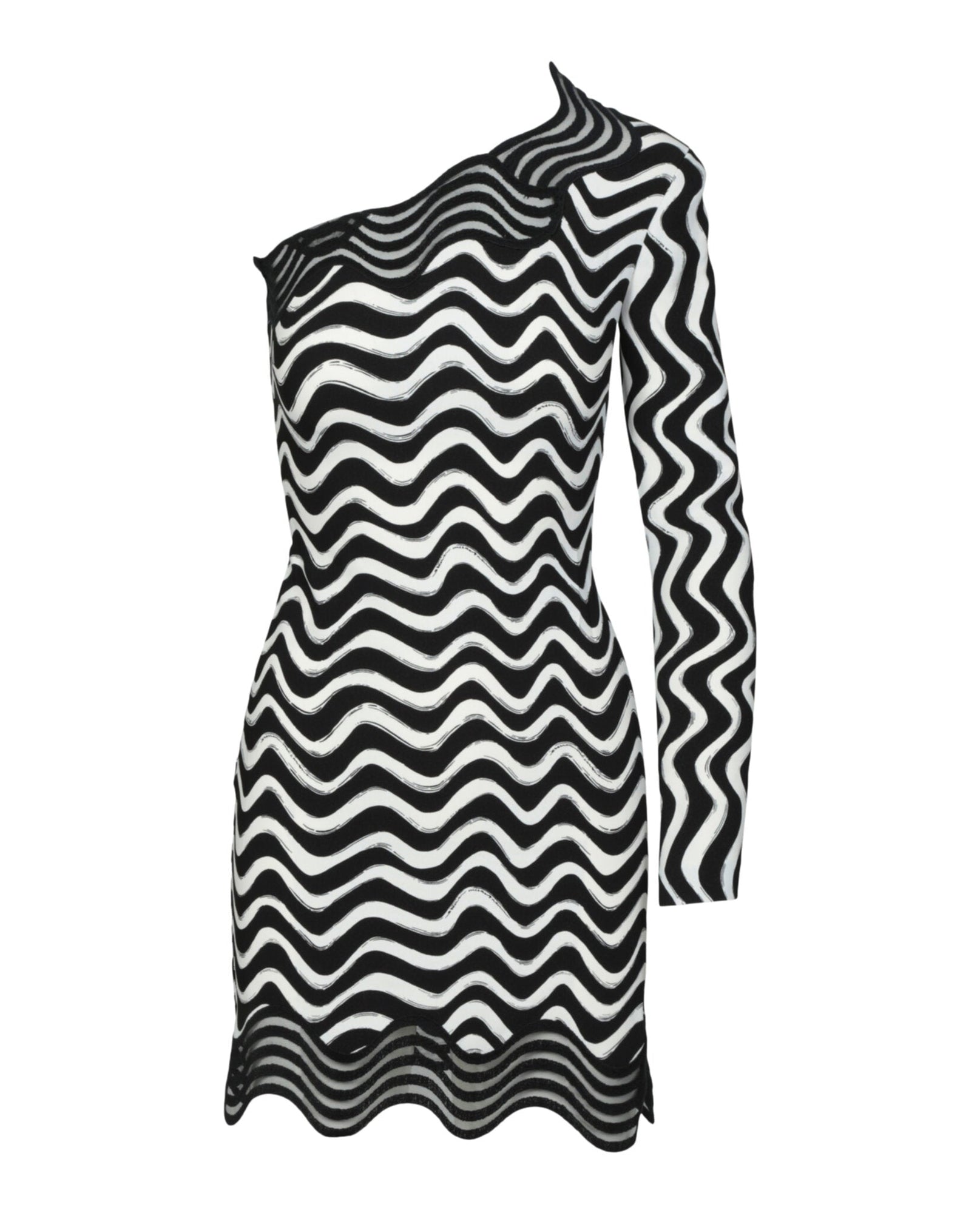 Stella McCartney | Wave-Print One-Shoulder Mini Dress