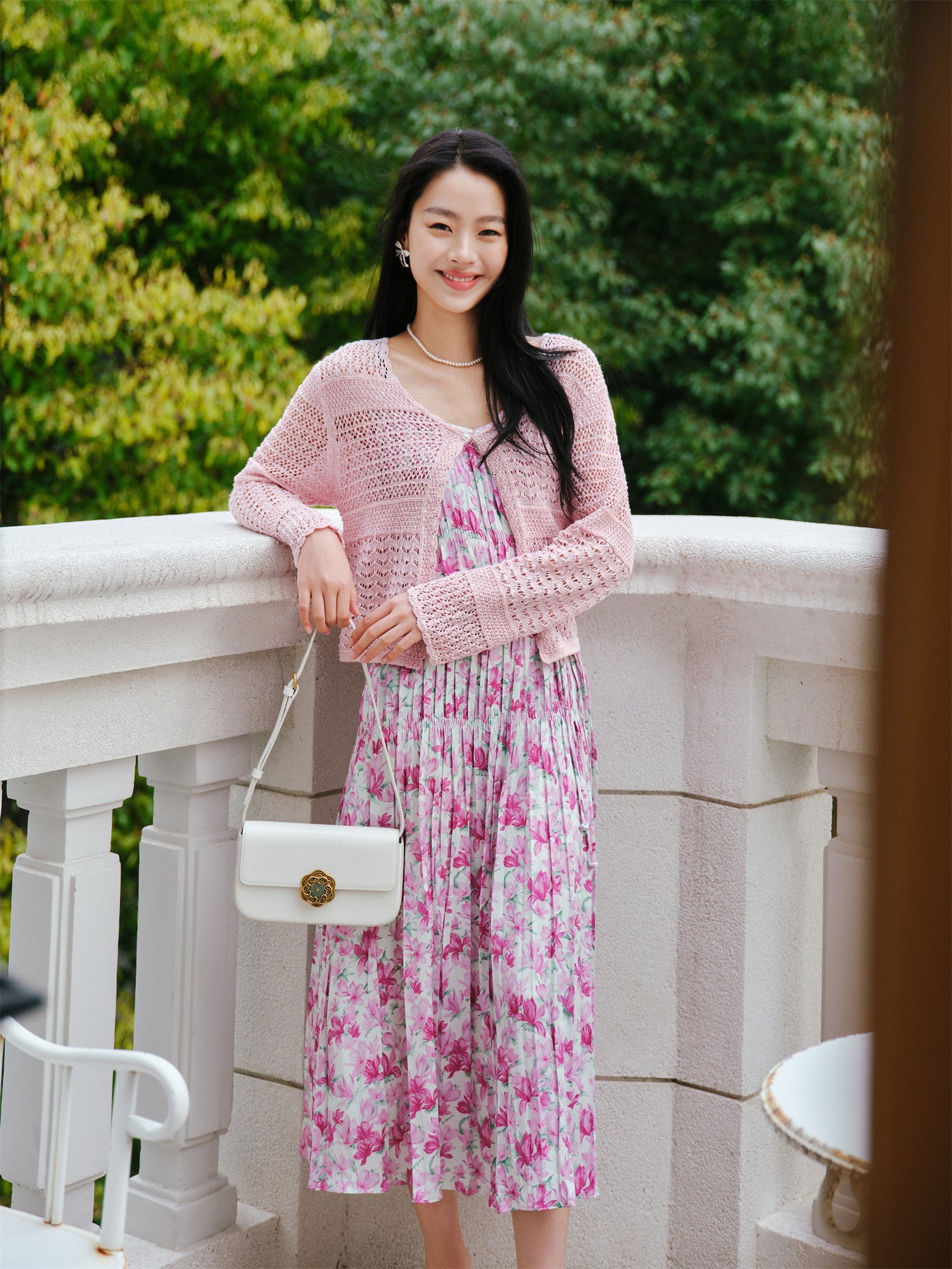 Pleated Slip Dress | Rose Red