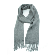 Unisex | Cashmere Scarf with Fringes | Small | Grey