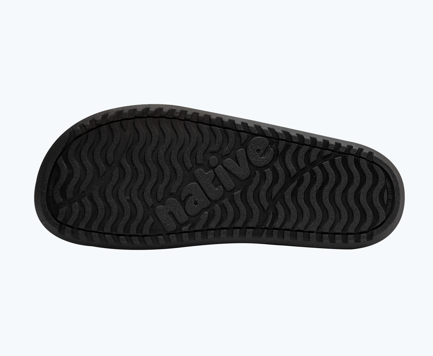 Bottom view of a Native Shoes Frankie Sugarlite | Jiffy Black/ Jiffy Black Footwear