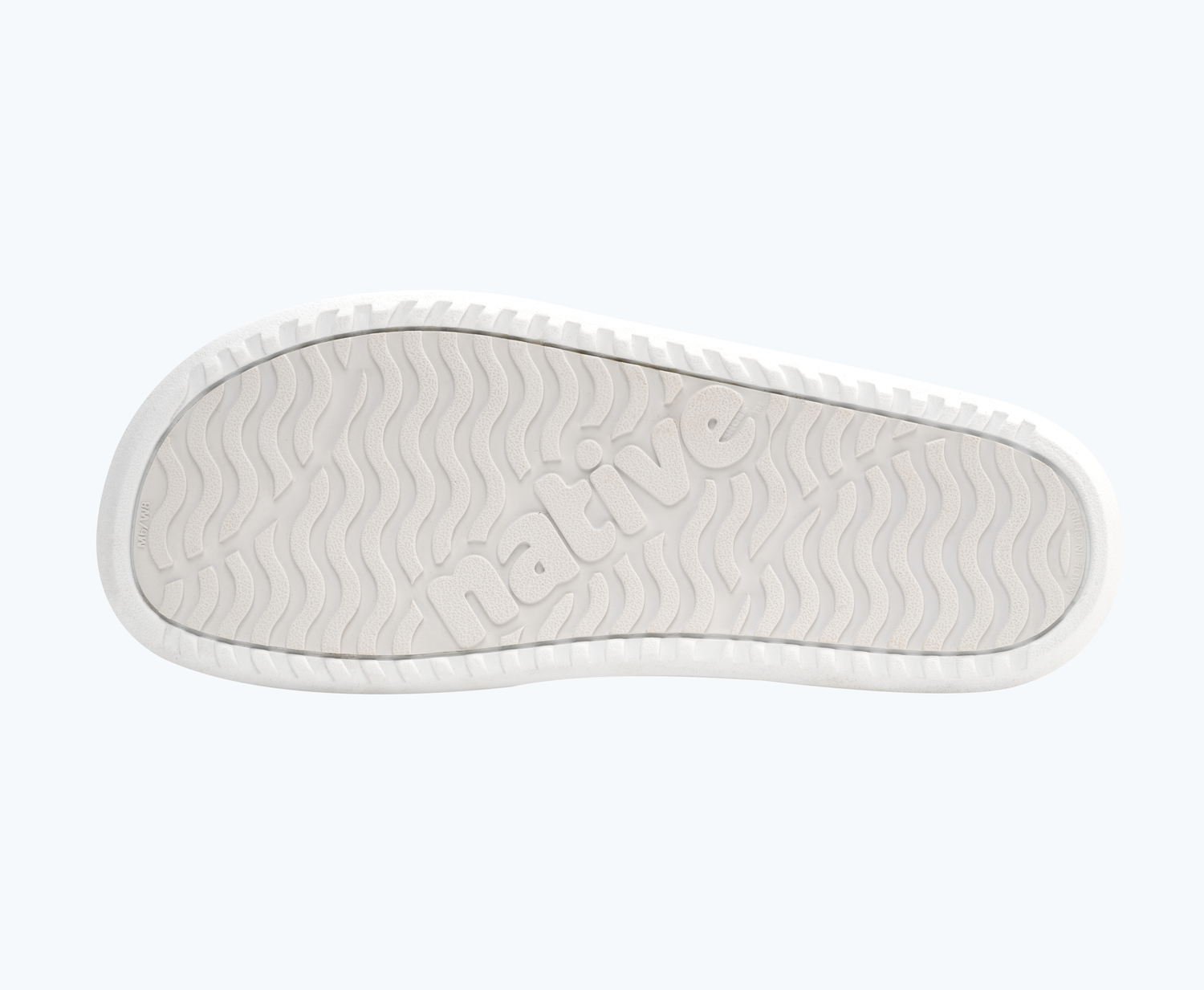 Bottom view of a Native Shoes Frankie Sugarlite | Shell White/ Jiffy Black/ Shell White Footwear