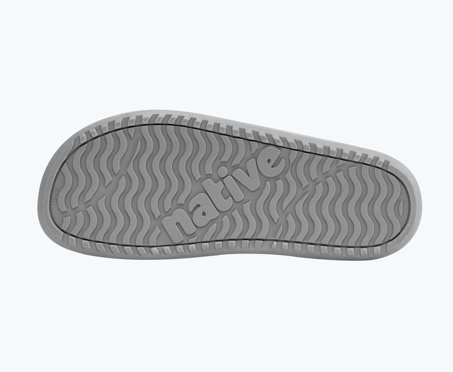 Bottom view of a Native Shoes Frankie Sugarlite | Tea Green/ Pigeon Grey/ Chartreuse Trip Straps Footwear