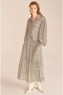 Fleur Ruffle Dress | Speckled Fleur Olive Combo