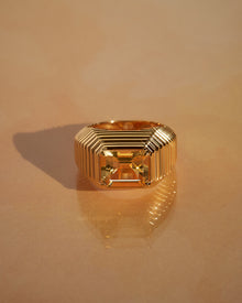 The Caroline Step - Cut Ring - Citrine | Gold Vermeil Plated Sterling Silver